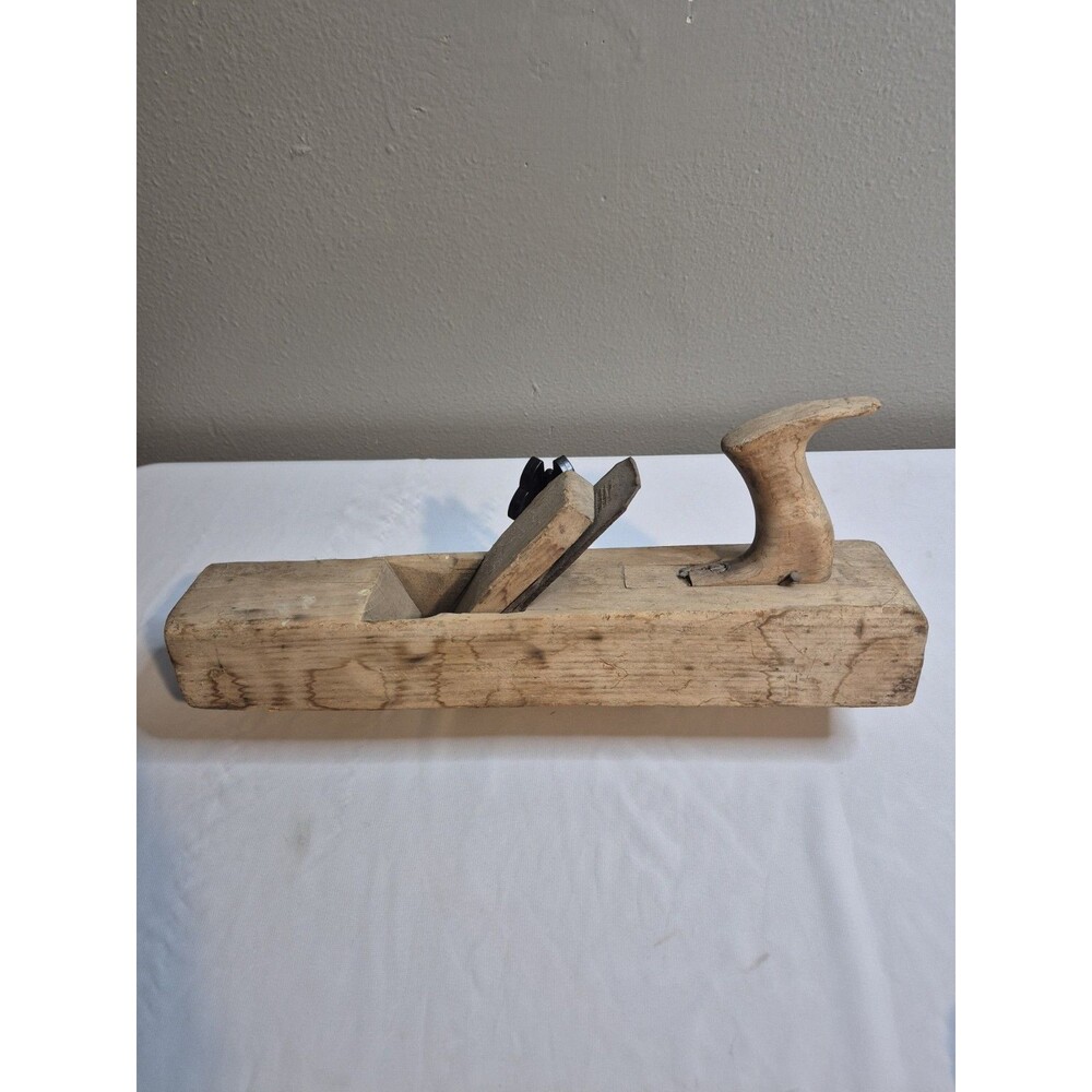 Antique Wooden Jointer Plane 17" W. Butcher Sheffield Cast Steel Iron Arrow Mark